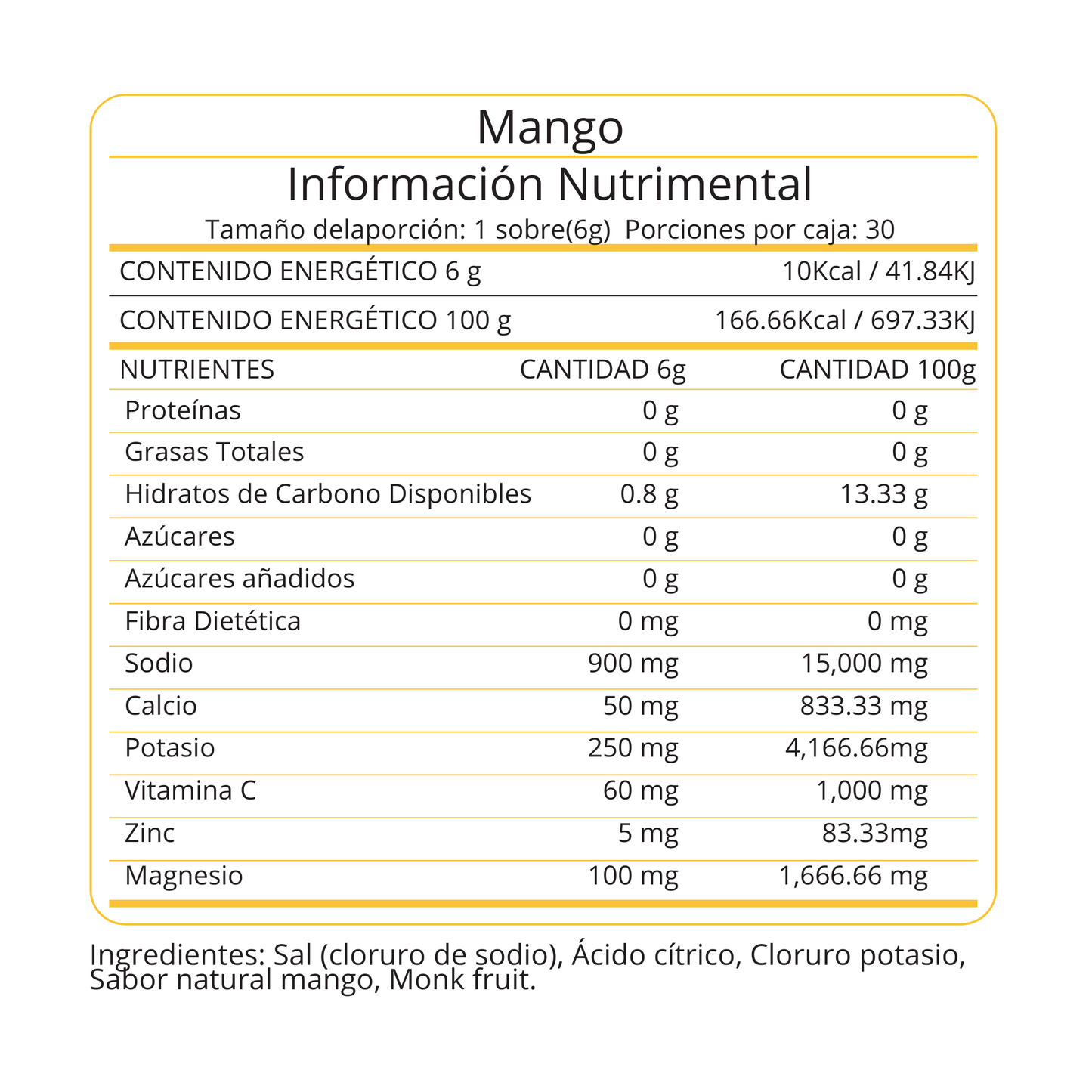 Electrolitos Mango Salty
