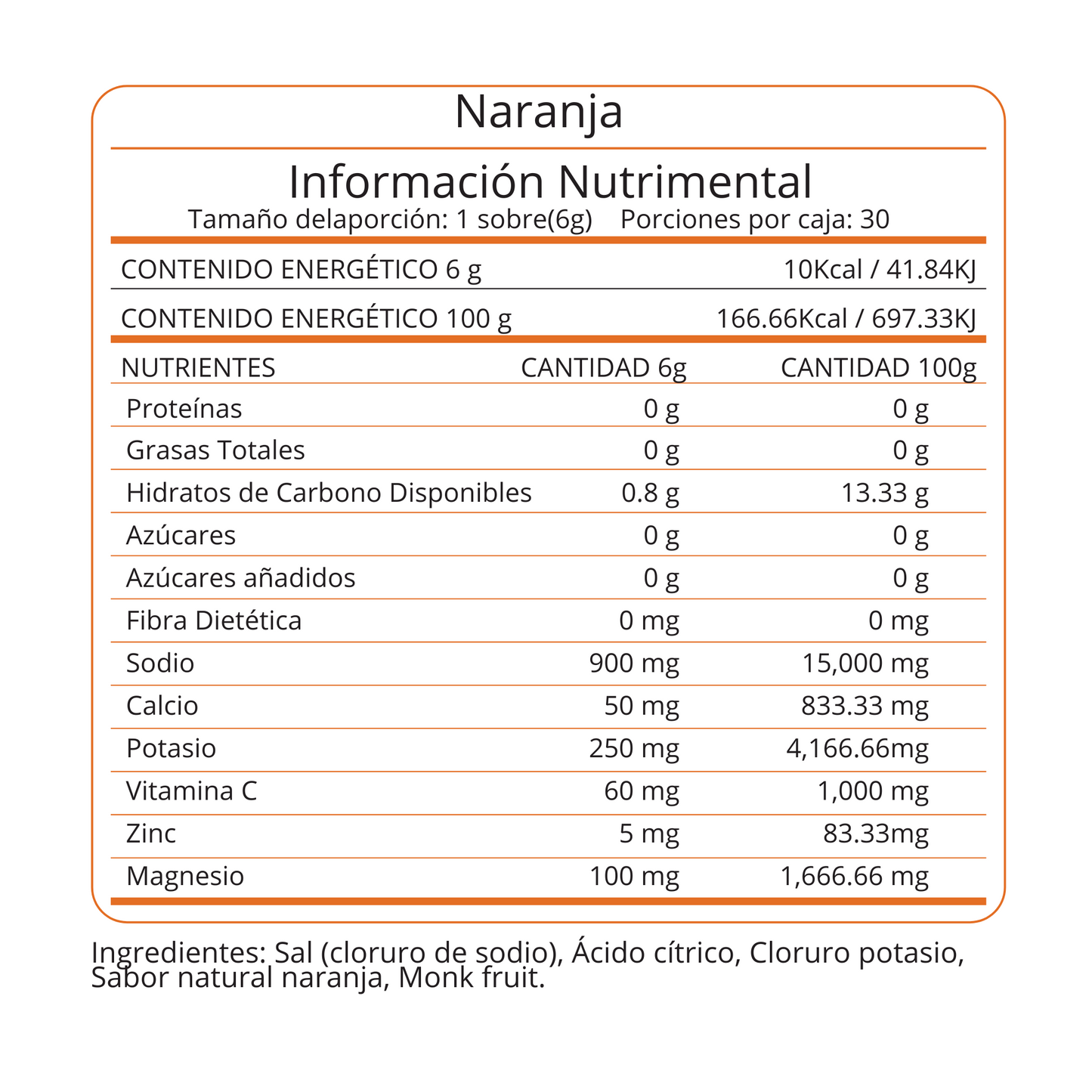 Electrolitos Naranja Salty