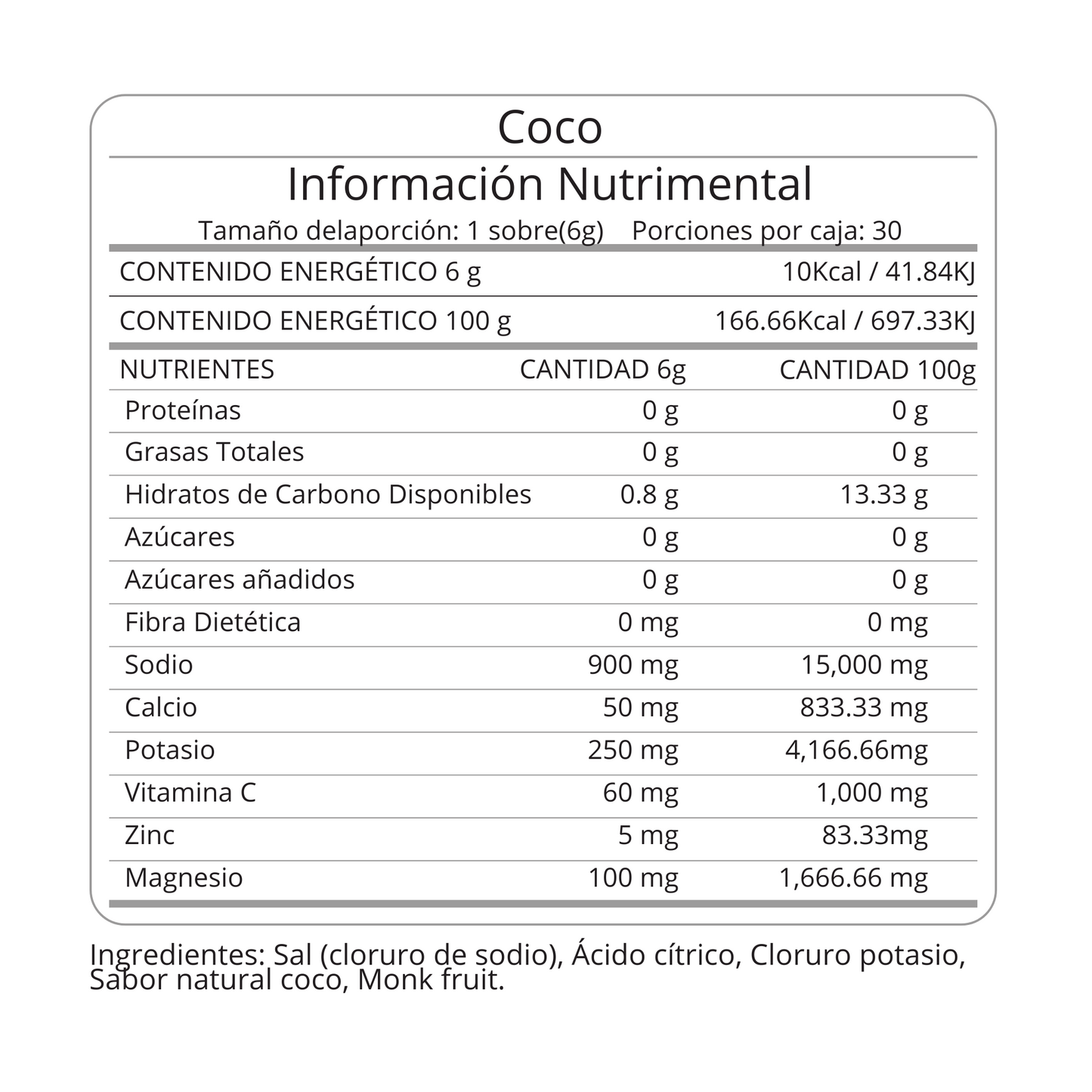 Electrolitos Coco Salty